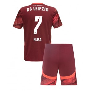 RB Leipzig Antonio Nusa #7 Gostujuci Dres za Dječji 2024-25 Kratak Rukavima (+ kratke hlače)